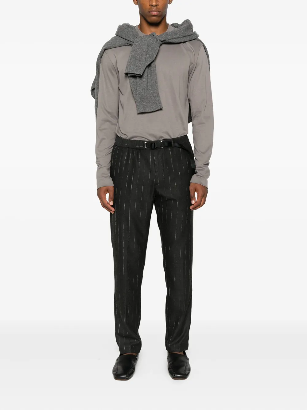 Sunspel T-shirt met lange mouwen - Grijs