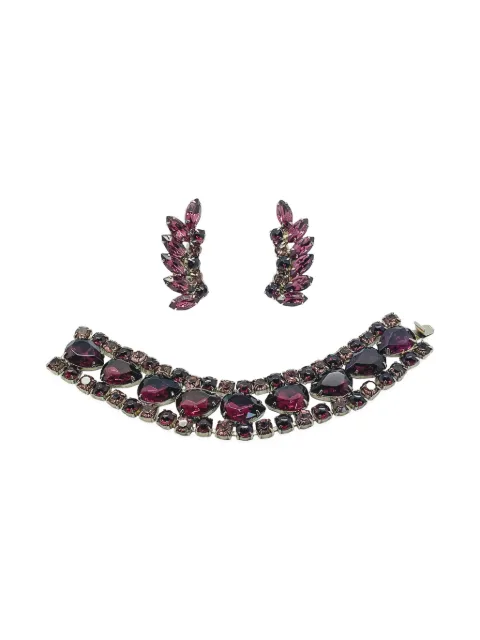 Jennifer Gibson Jewellery 1950s Juliana amethyst-embellished bracelet and earrings 