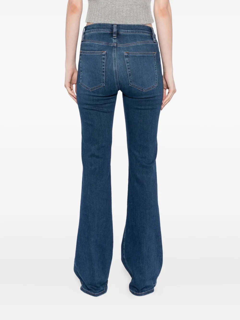 Frame Le Palazzo Crop Wide Leg Jeans In Mermaid In Blue
