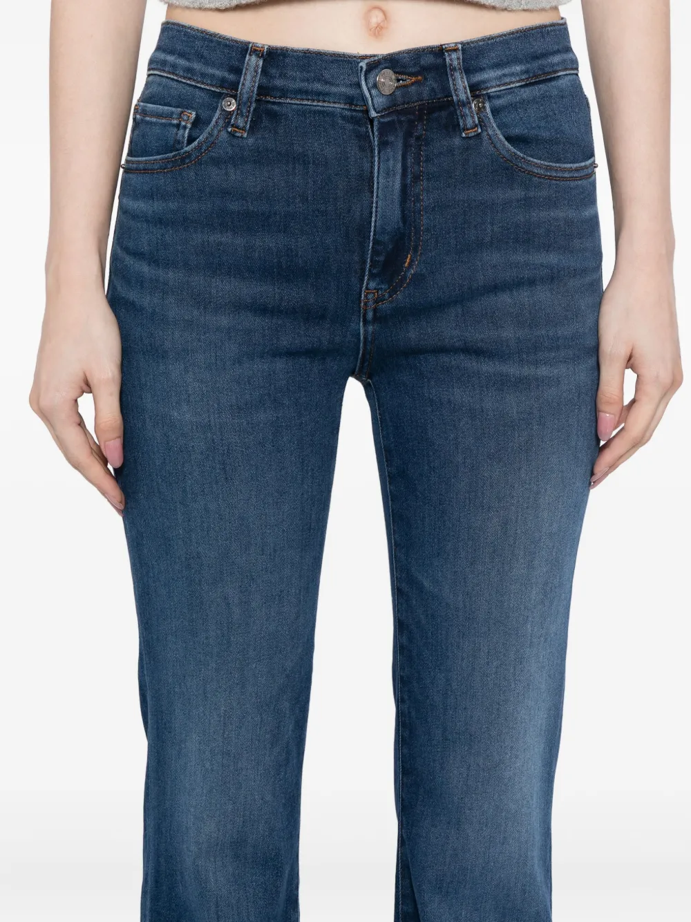 Frame Le Palazzo Crop Wide Leg Jeans In Mermaid In Blue