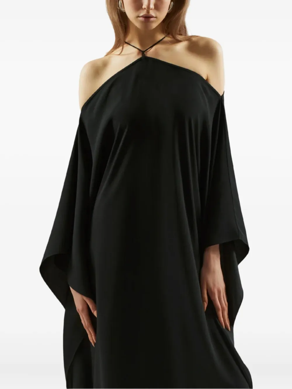 Taller Marmo Sza Sza floral-appliqué kaftan - Nero