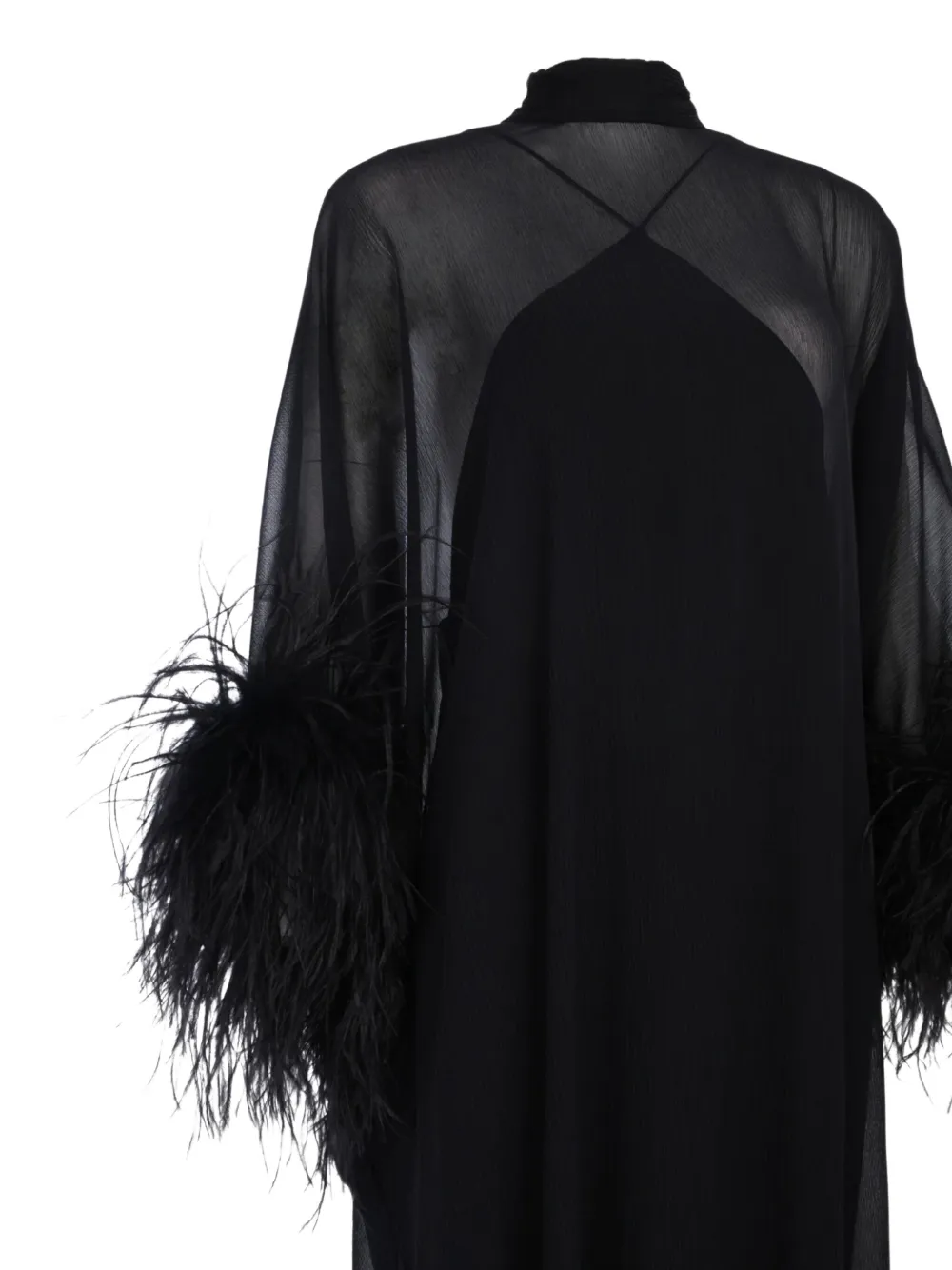 Taller Marmo Tuniek met veren Zwart