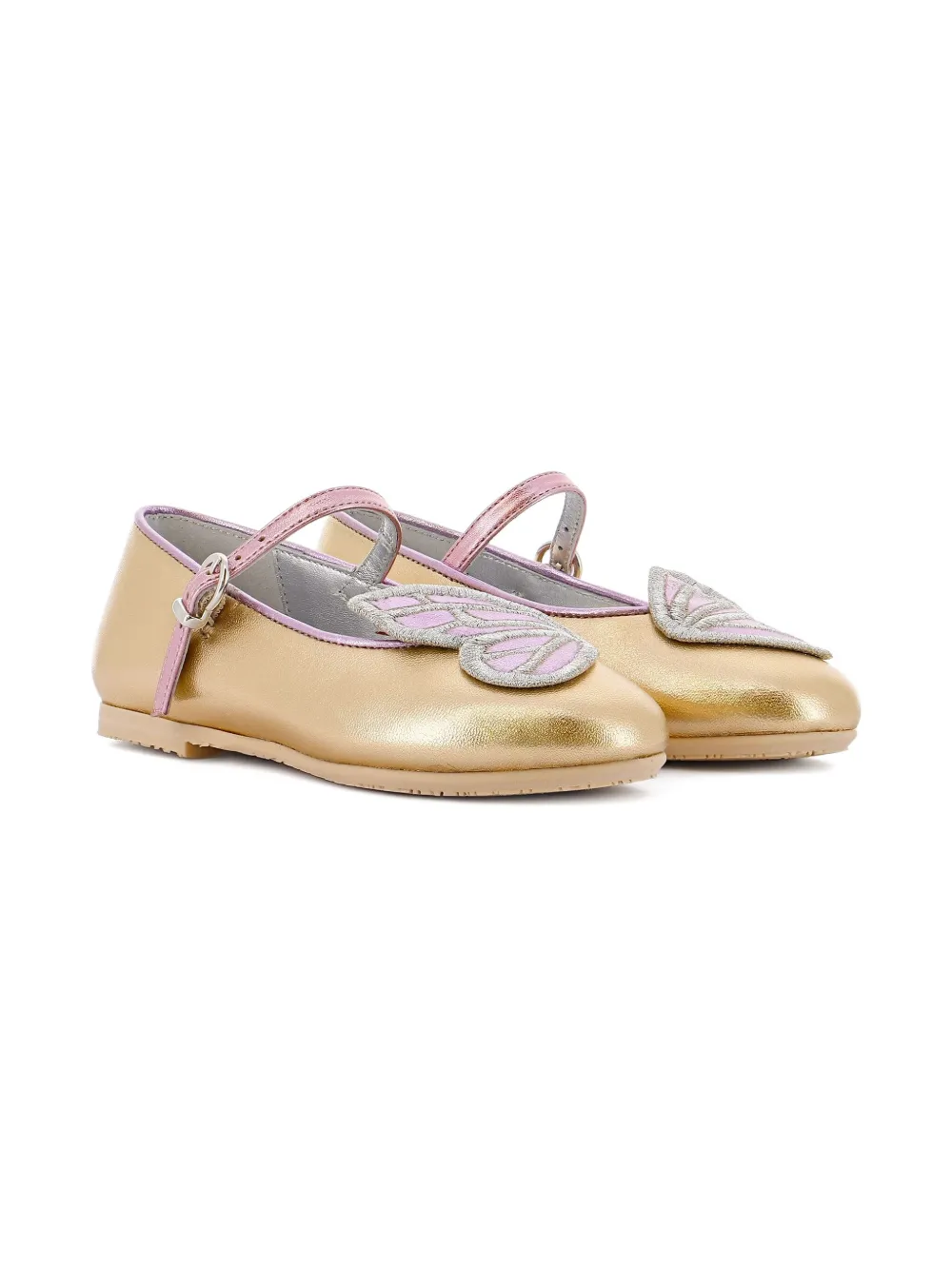 Sophia Webster Mini Leren ballerina's Goud