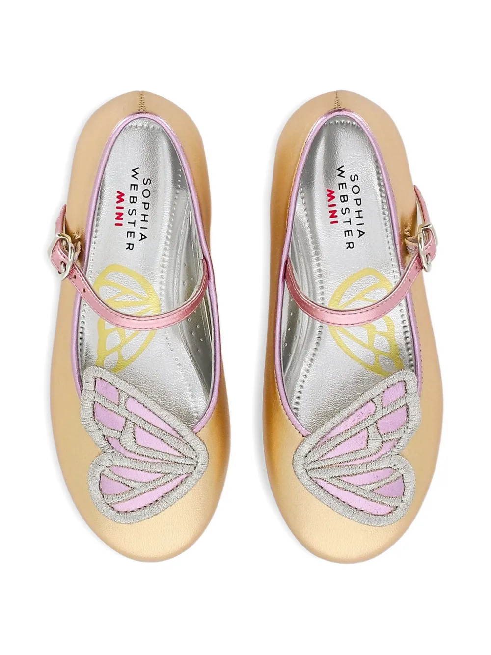 Sophia Webster Mini Leren ballerina's Goud