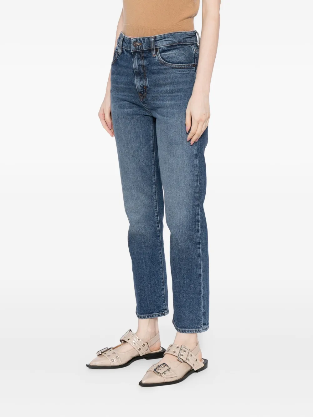 Frame The Ruler Cropped Jeans In Blue