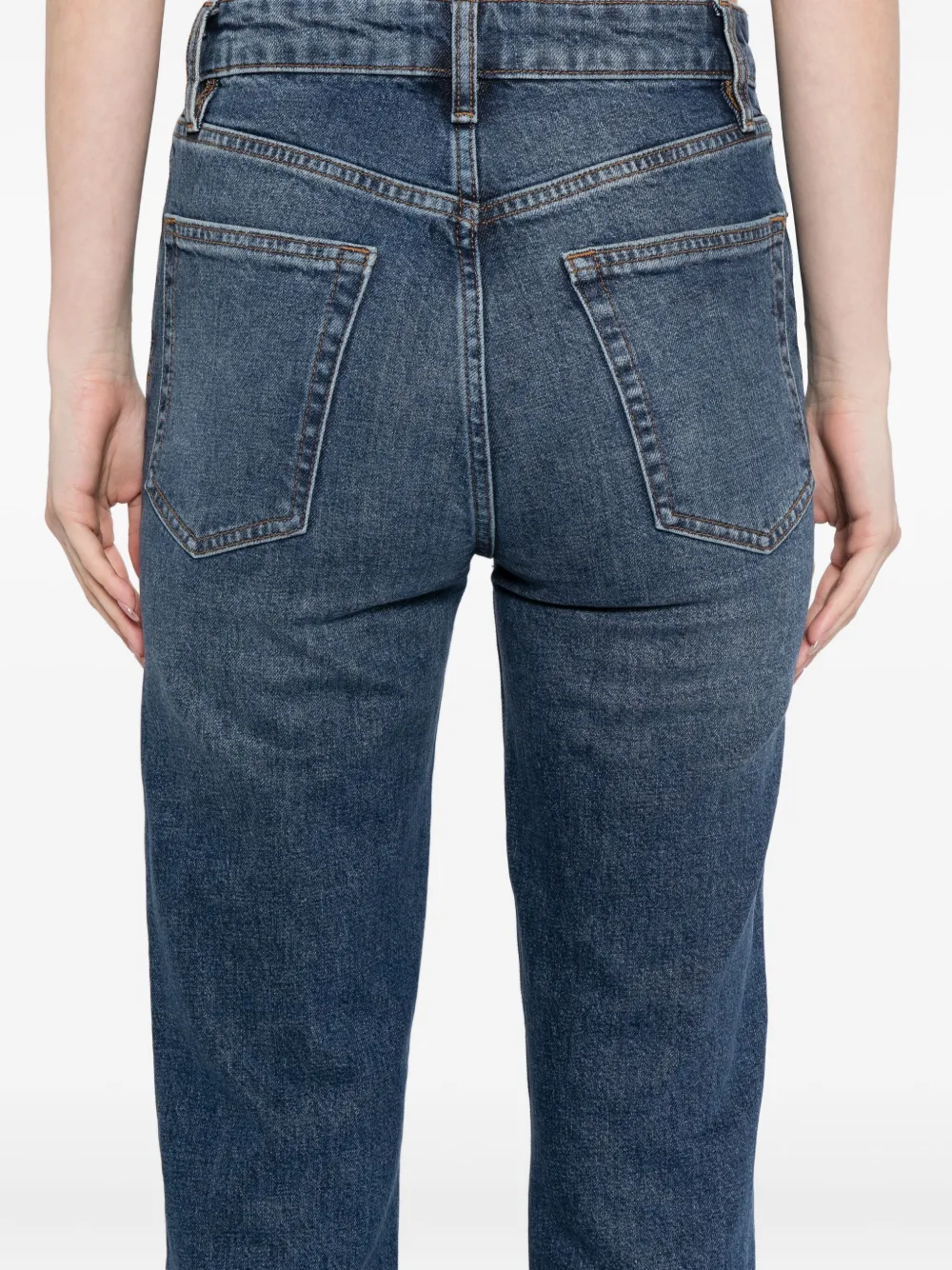 Frame The Ruler Cropped Jeans In Blue