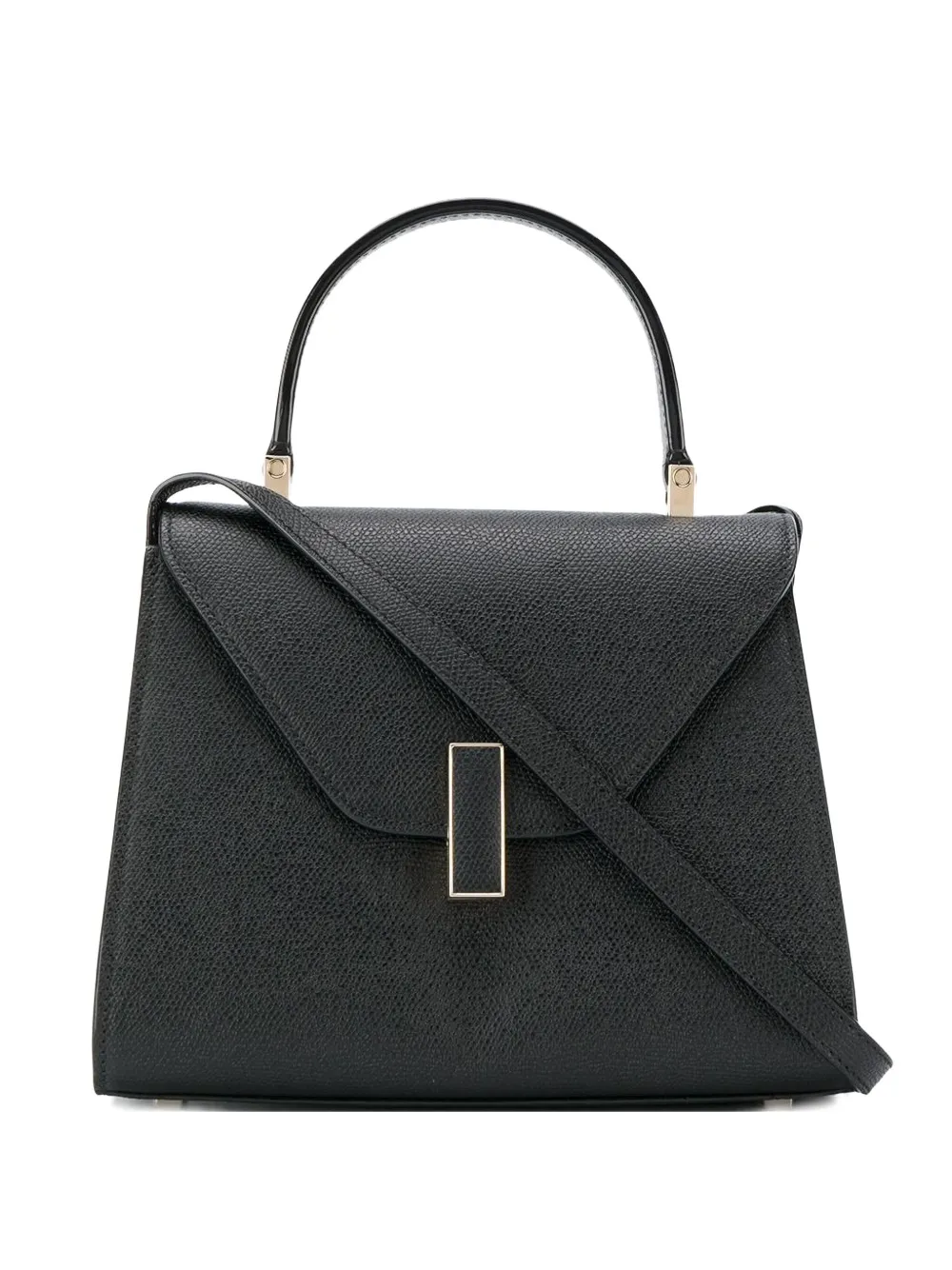 Valextra small leather-coated clasp tote bag | Black | Image 1