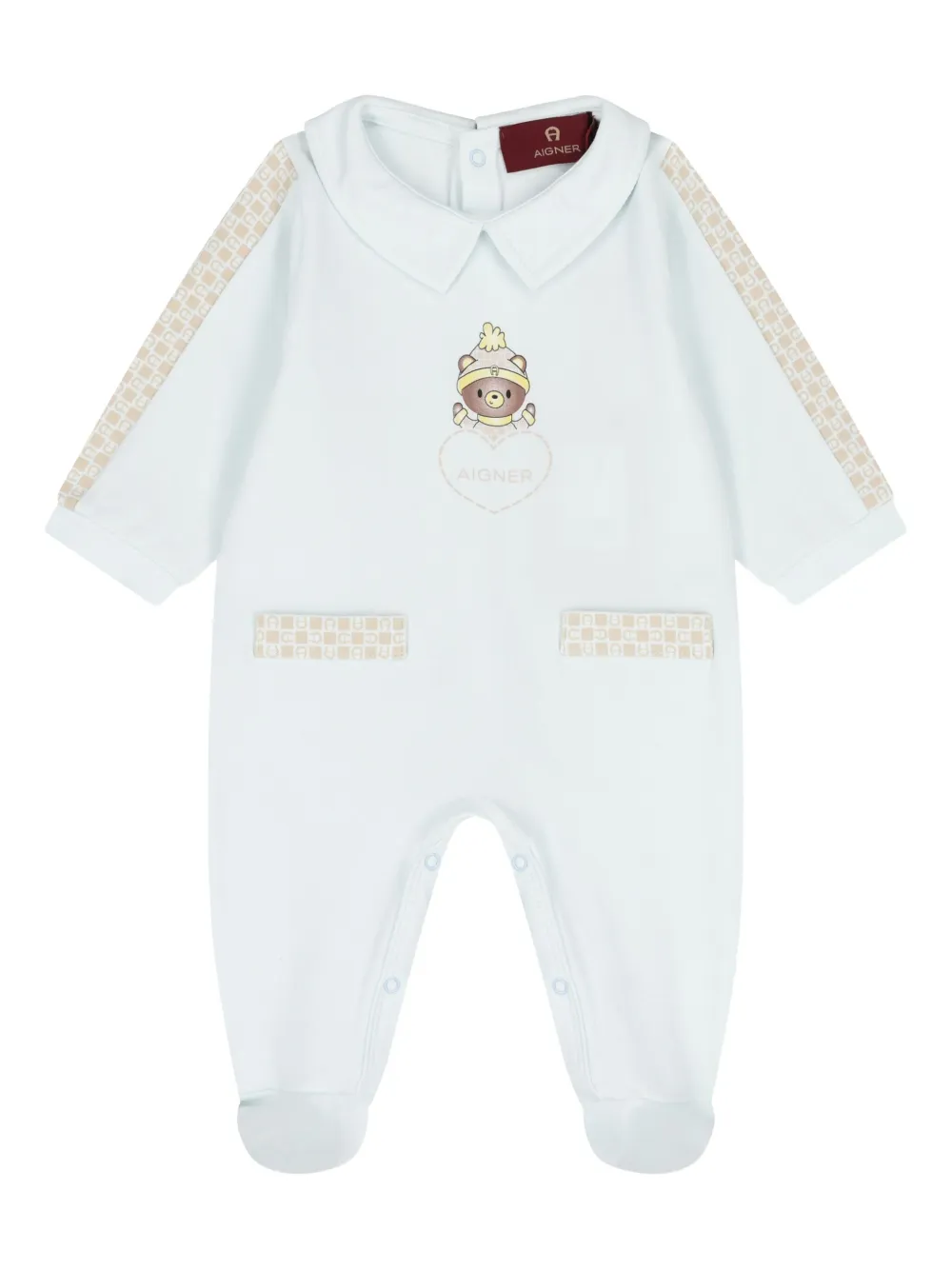 Aigner Kids logo-print babygrow | Blue | Image 1