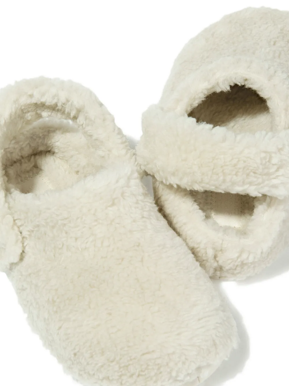 Crocs Kids Slippers van imitatielamswol met bandje Beige
