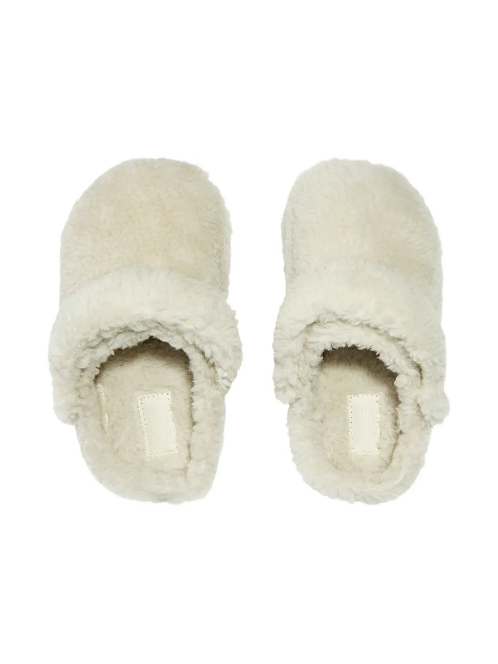 Crocs Kids Slippers van imitatielamswol met bandje Beige