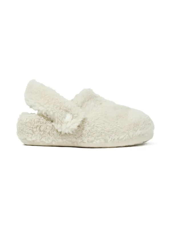 Crocs Kids faux-shearling Fluffy Strap Slippers Neutrals