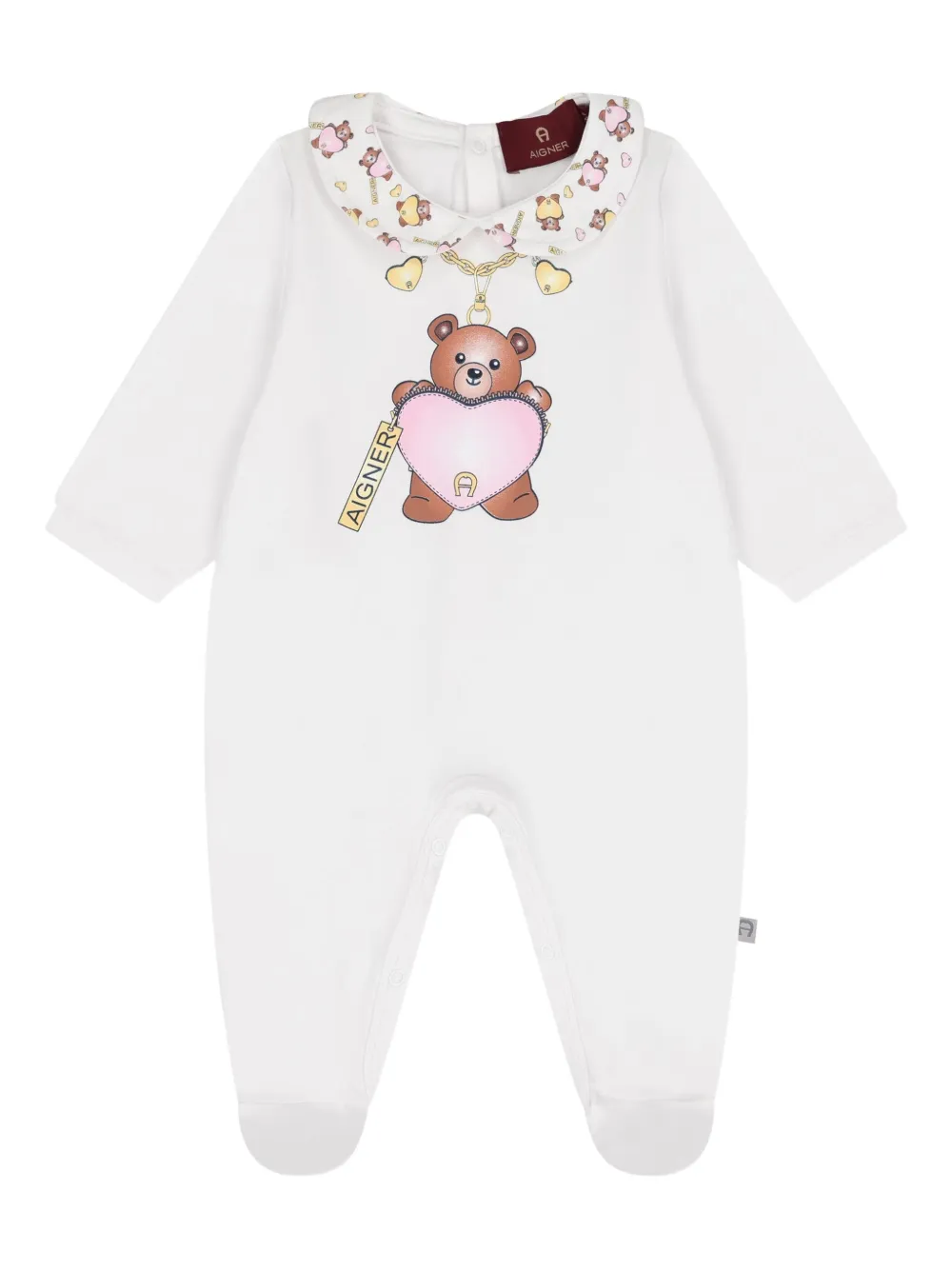 Aigner Kids teddy-bear heart babygrow | White | Image 1