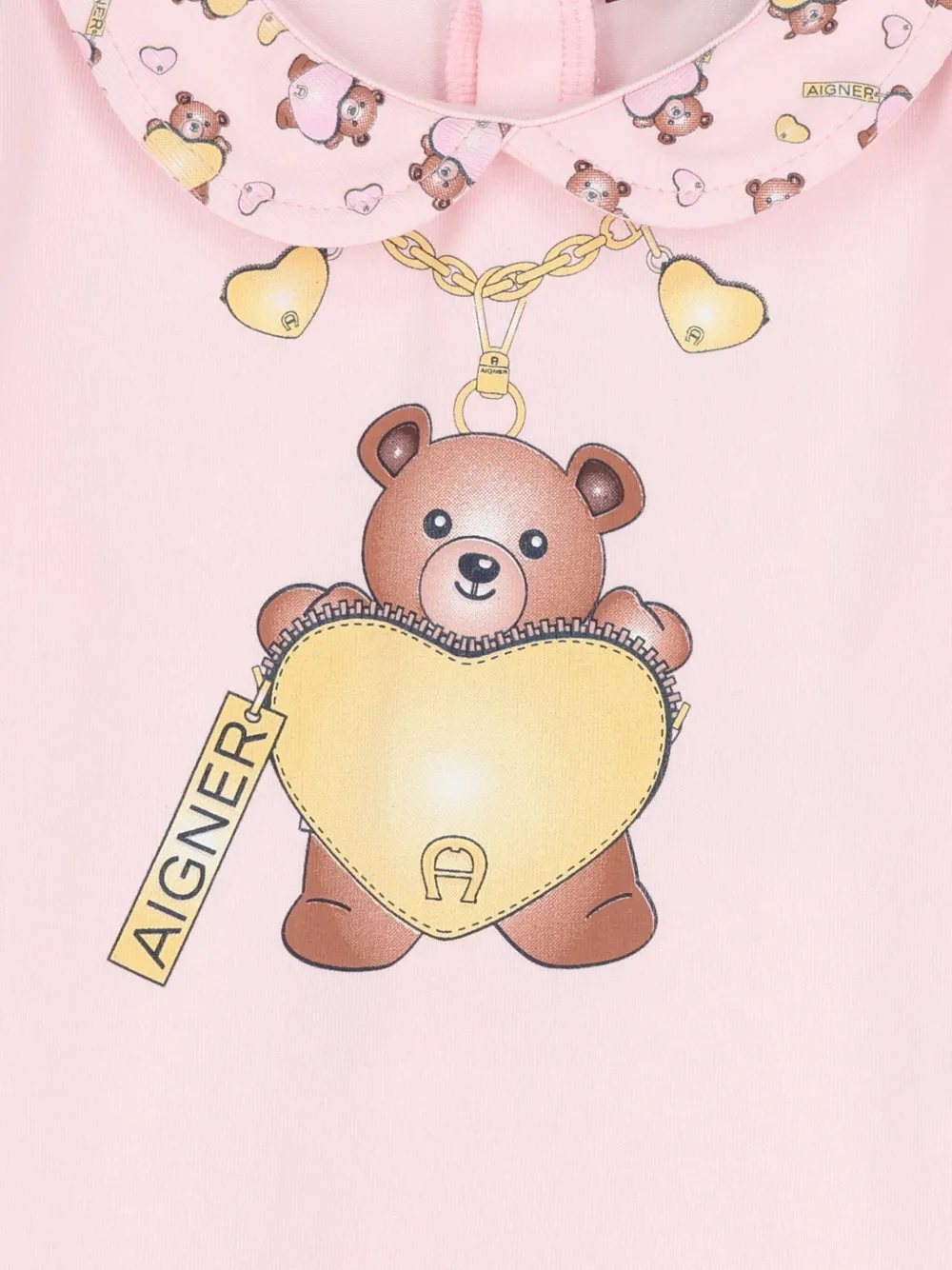 Aigner Teddy Bear-print Babygrow In Pink