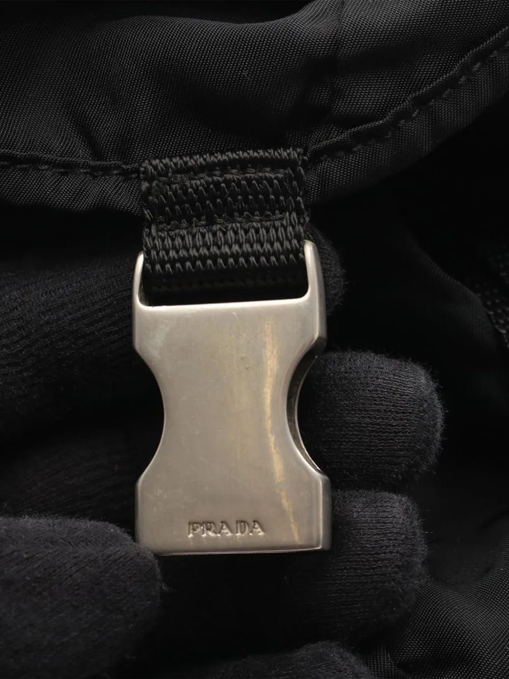 Pre-owned Prada 2000-2013 Tessuto Montagna Double Buckle Backpack In Black