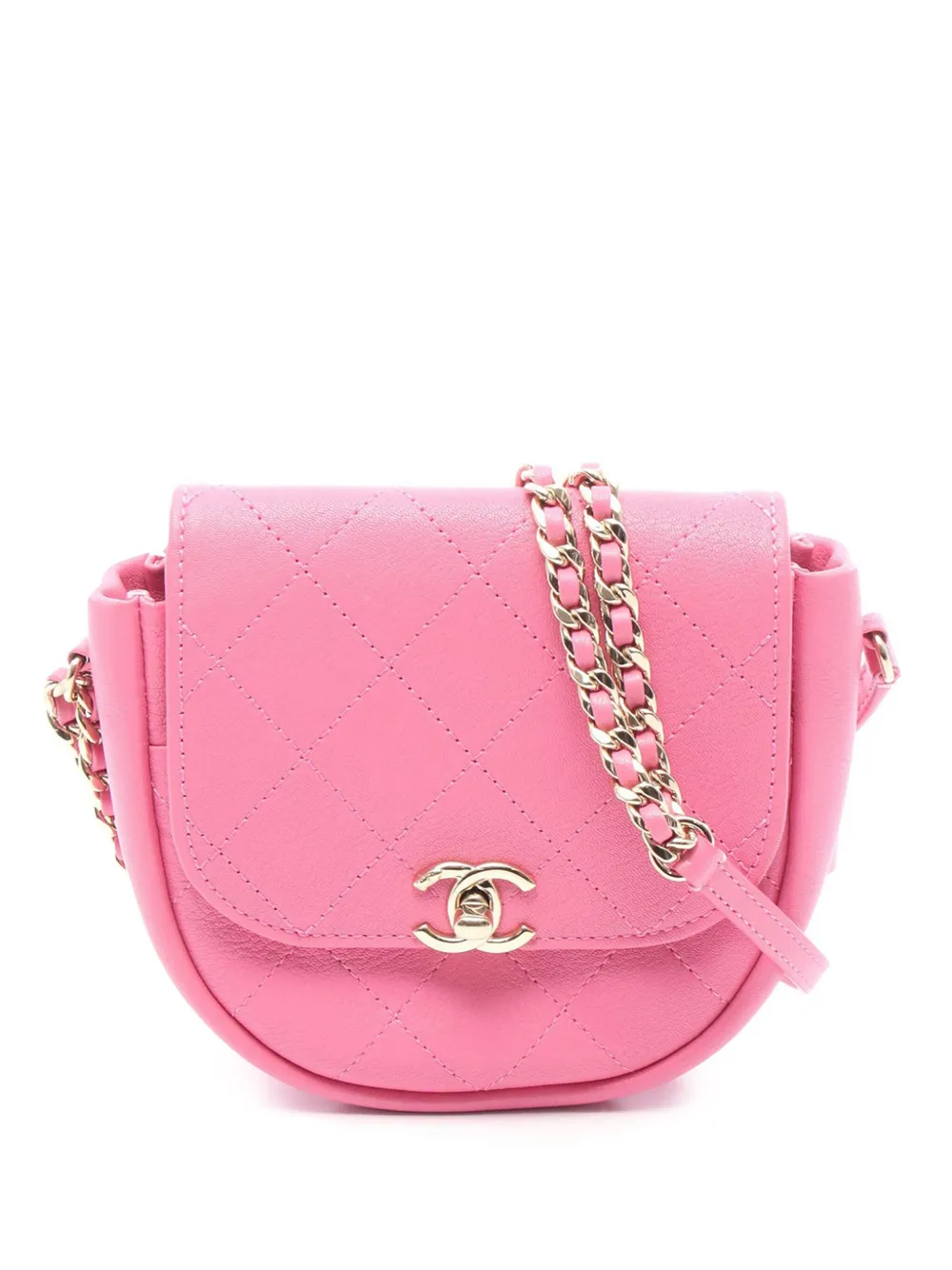 CHANEL Pre-Owned 2018-2019 Stitched Goatskin Casual Trip Flap CHANEL Pre-Owned 2018-2019 Stitched Goatskin Casual Trip Flap