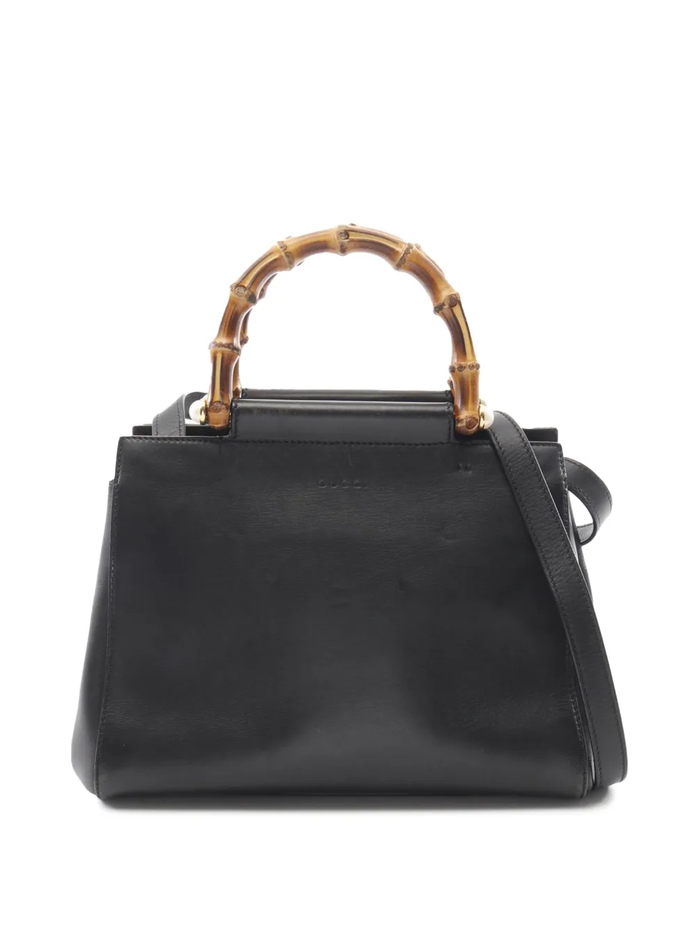 Gucci Pre-Owned 2016-2025 Small Leather Bamboo Nymphaea satchel - ブラック Gucci Pre-Owned 2016-2025 Small Leather Bamboo Nymphaea satchel - ブラック