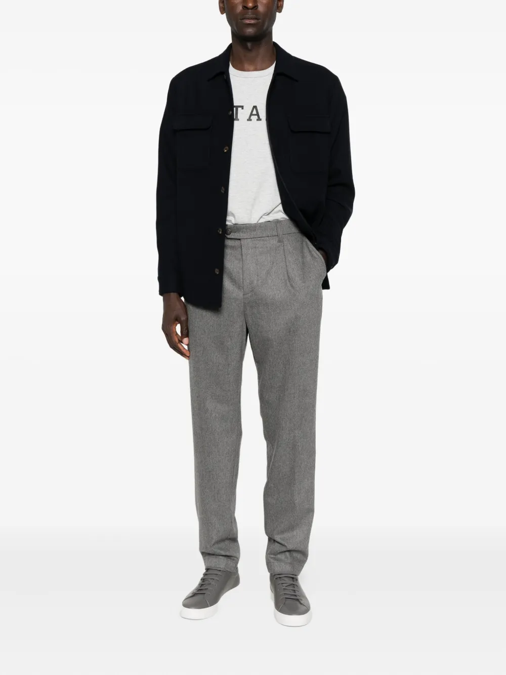 Eleventy pleated wool trousers - Grijs