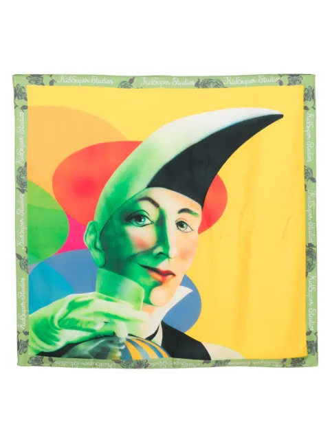 KidSuper graphic-print silk scarf