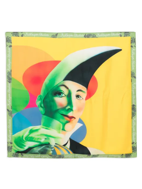 KidSuper graphic-print silk scarf