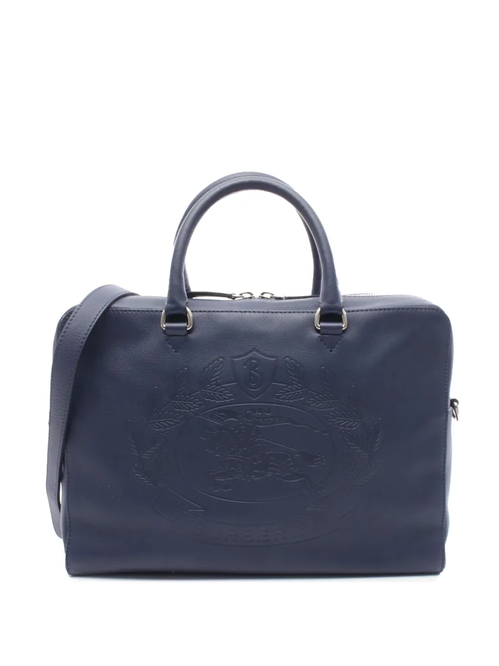 Burberry Pre-Owned 2018-2025 Embossed Leather Logo business bag - ブルー Burberry Pre-Owned 2018-2025 Embossed Leather Logo business bag - ブルー