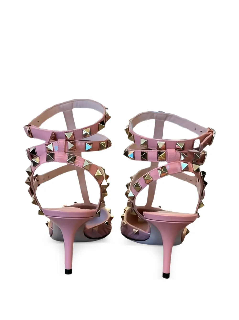 Valentino Garavani 25.5mm Rockstud pleated pumps Pink