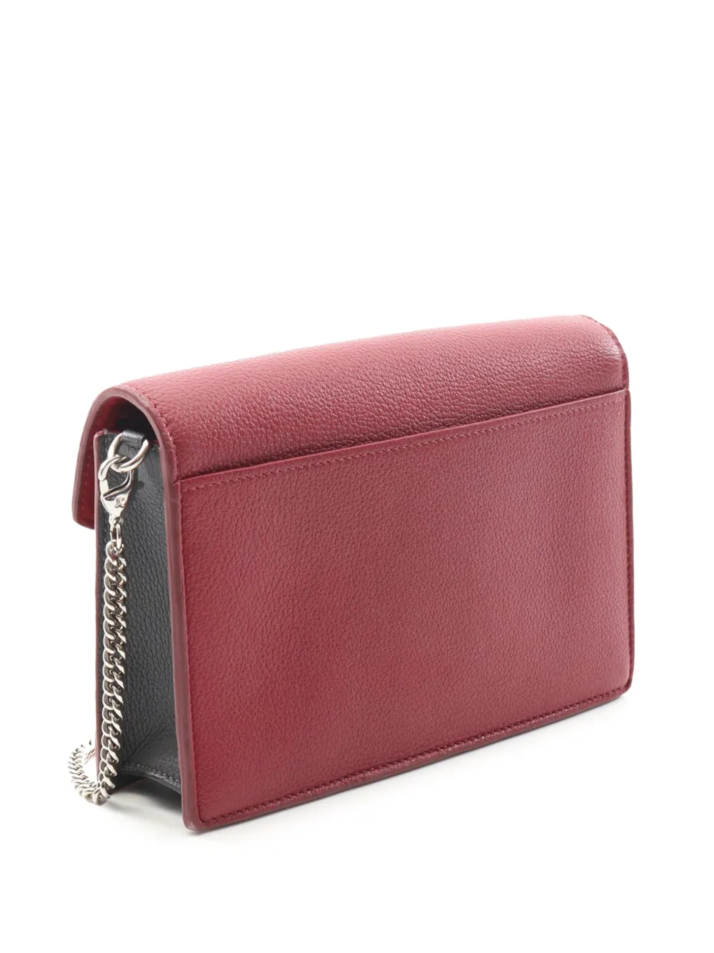 Pre-owned Louis Vuitton 2018 Bicolor Leather Mylockme Chain Pochette Crossbody Bag In Red