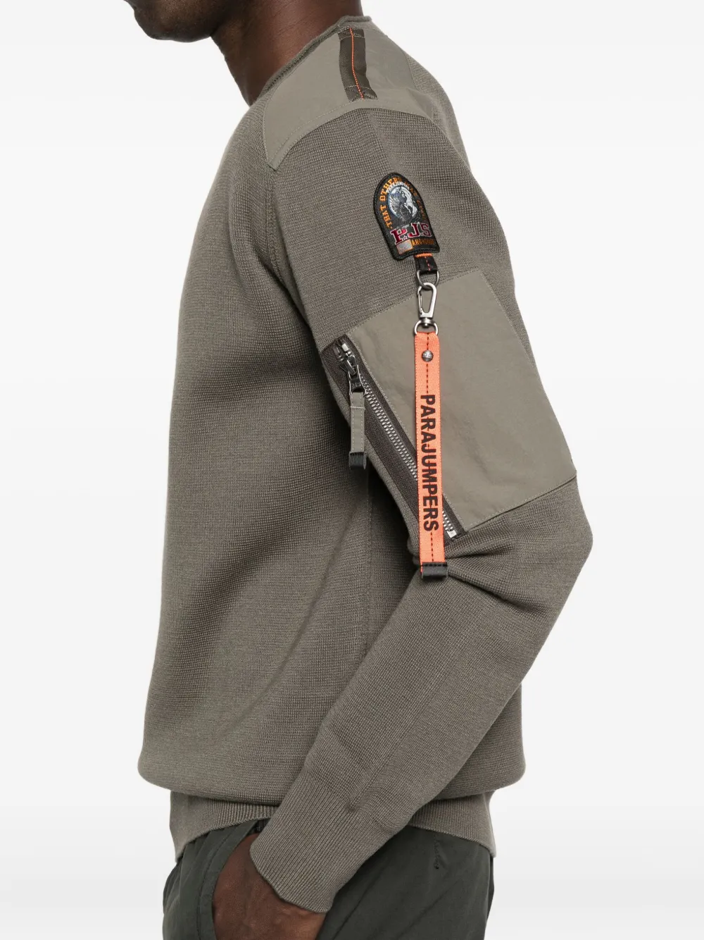 Parajumpers Crew-neck Panelled Sweatshirt In Brown