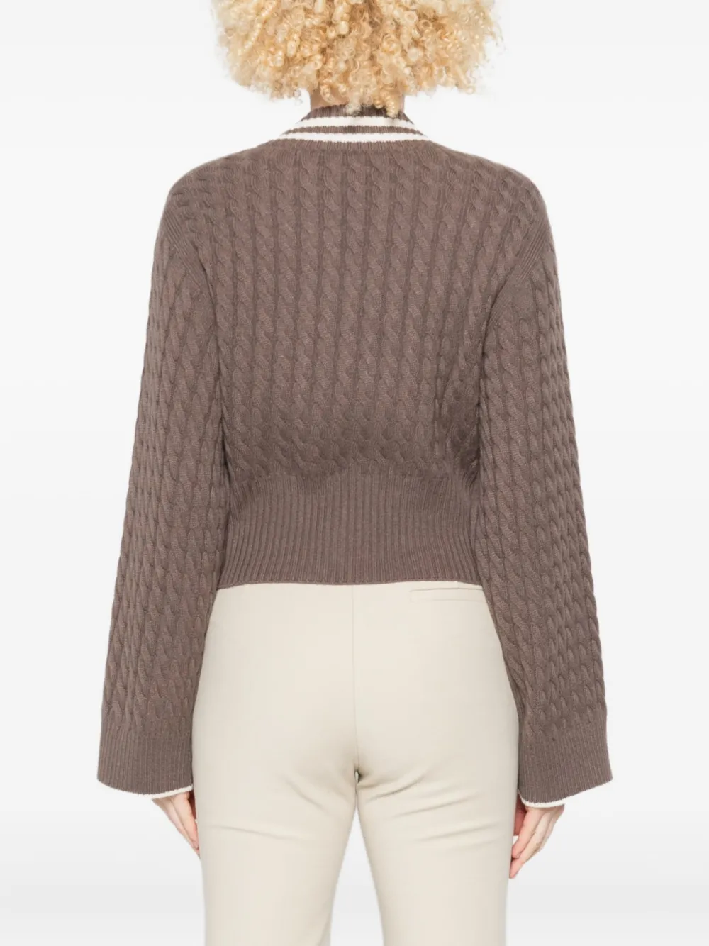 Brunello Cucinelli Kabelgebreide trui Bruin