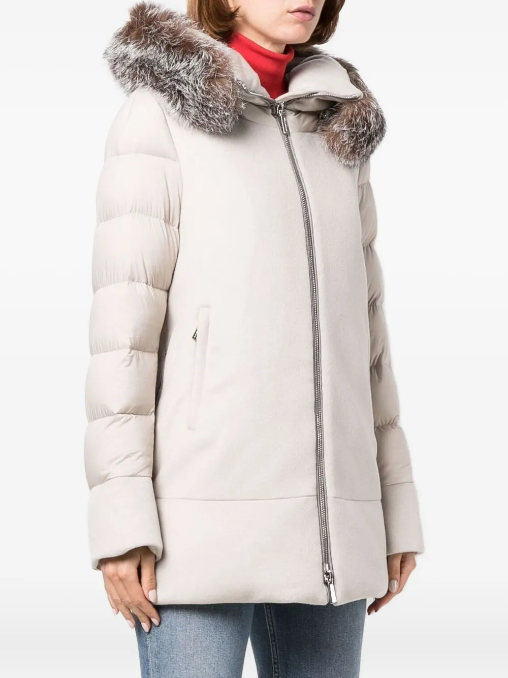Moorer padded fur-trimmed hood jacket | Down Jackets | Image 2