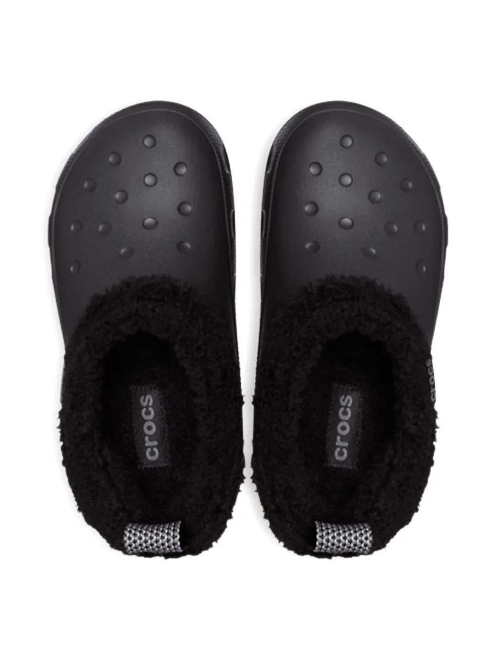 Crocs Kids Slippers met afwerking van bont Zwart