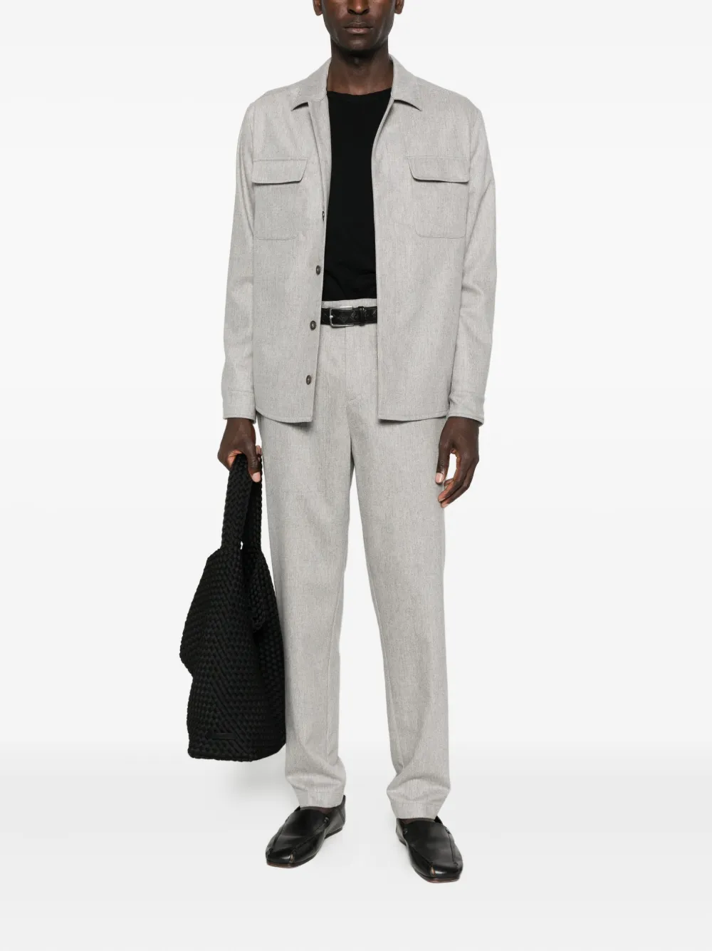 Eleventy pleated-front trousers - Grijs