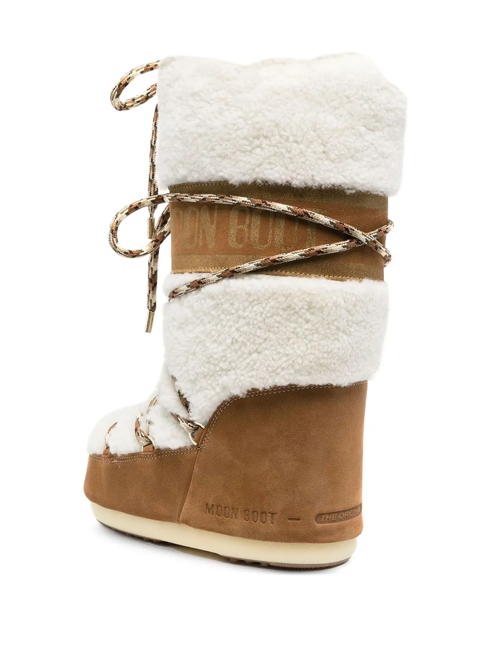 Moon Boot 40mm lace-up shearling boots Neutrals