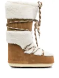 Moon Boot 40mm lace-up shearling boots - Neutrals