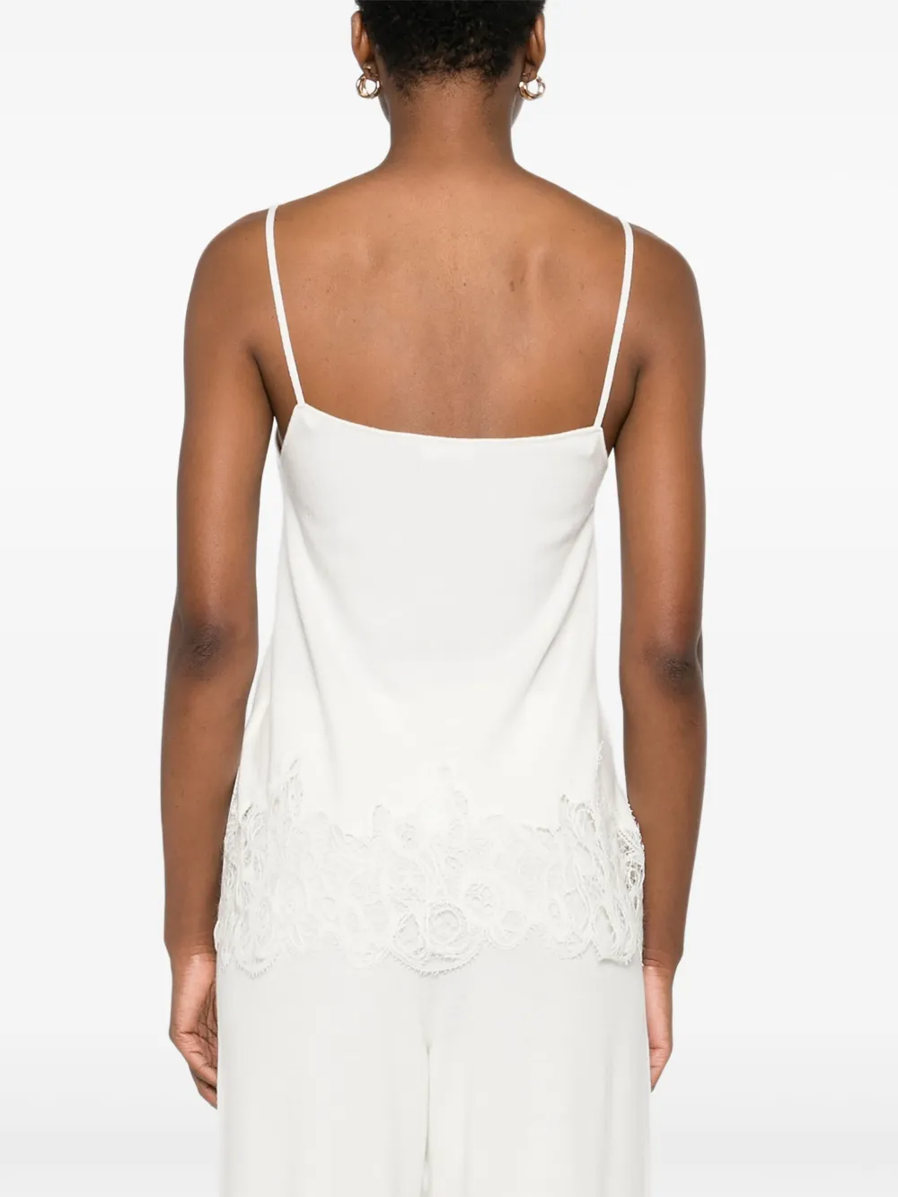 Fabiana Filippi Top met afwerking van kant Beige