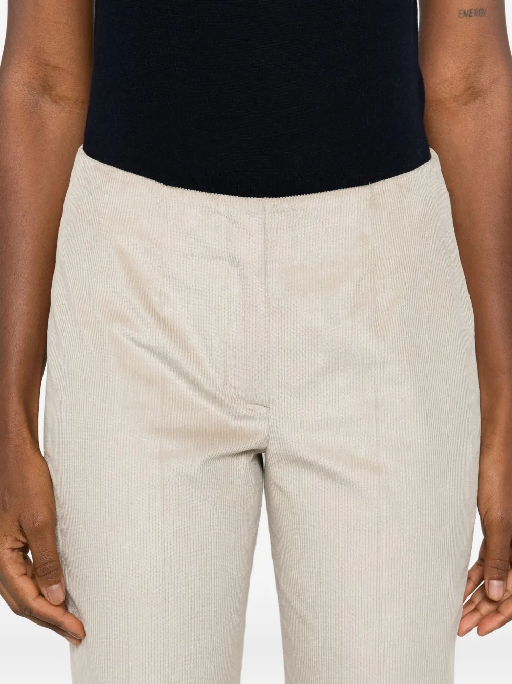 Margon Metamorfosi Side-split Corduroy Trousers In Neutral