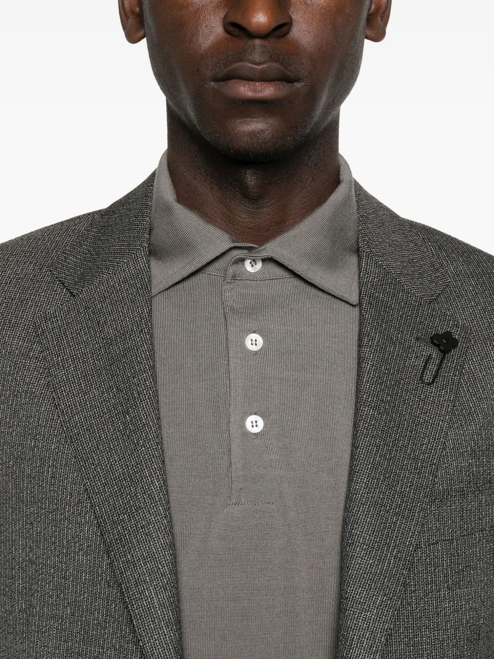 Lardini Poloshirt met lange mouwen Grijs