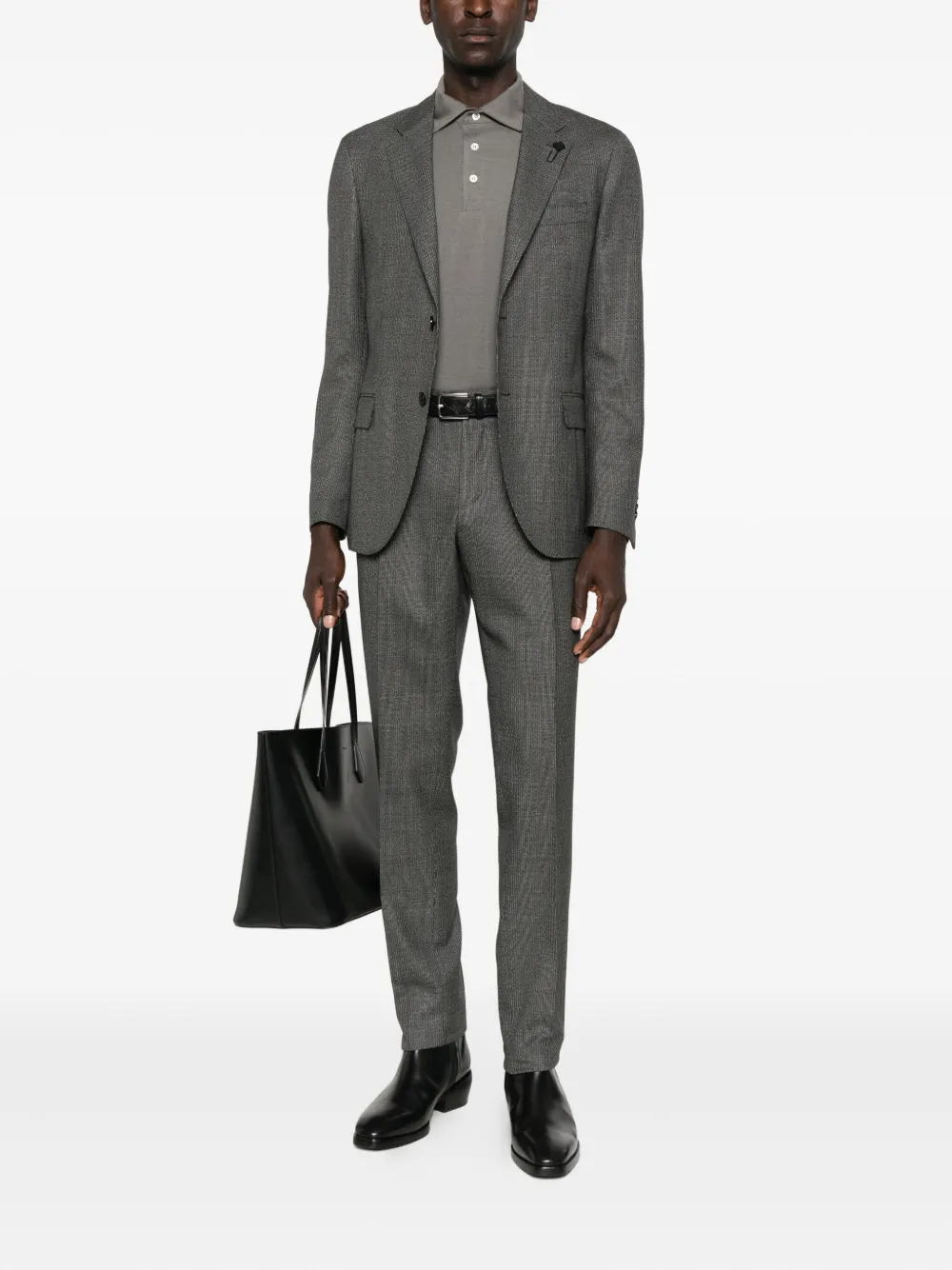 Lardini Poloshirt met lange mouwen - Grijs