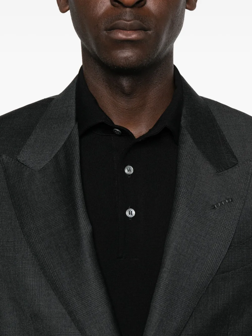 Lardini Poloshirt met lange mouwen Zwart