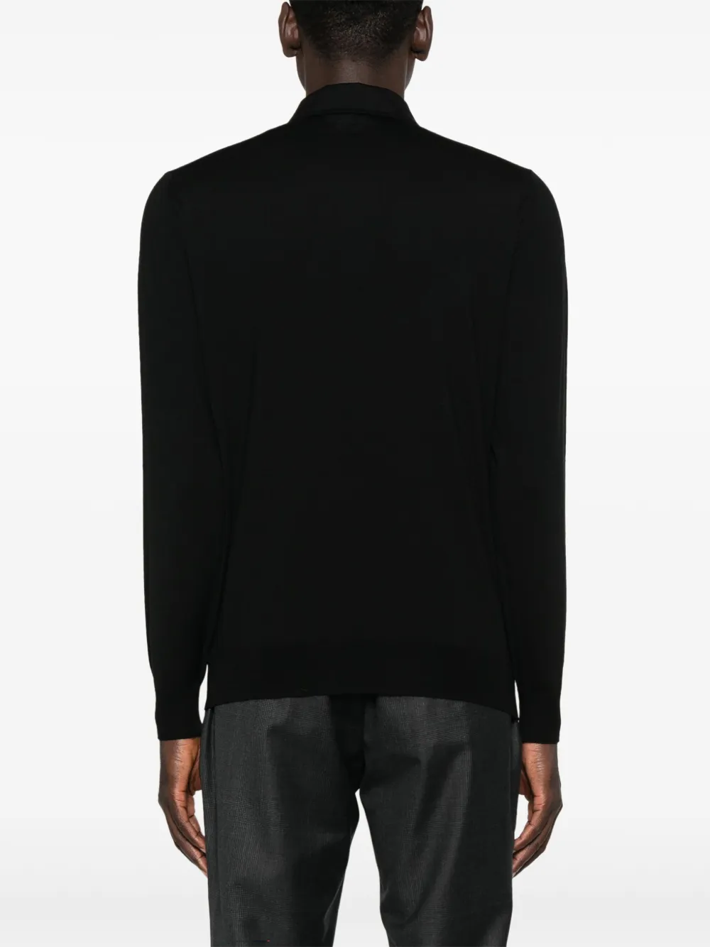 Lardini Poloshirt met lange mouwen Zwart