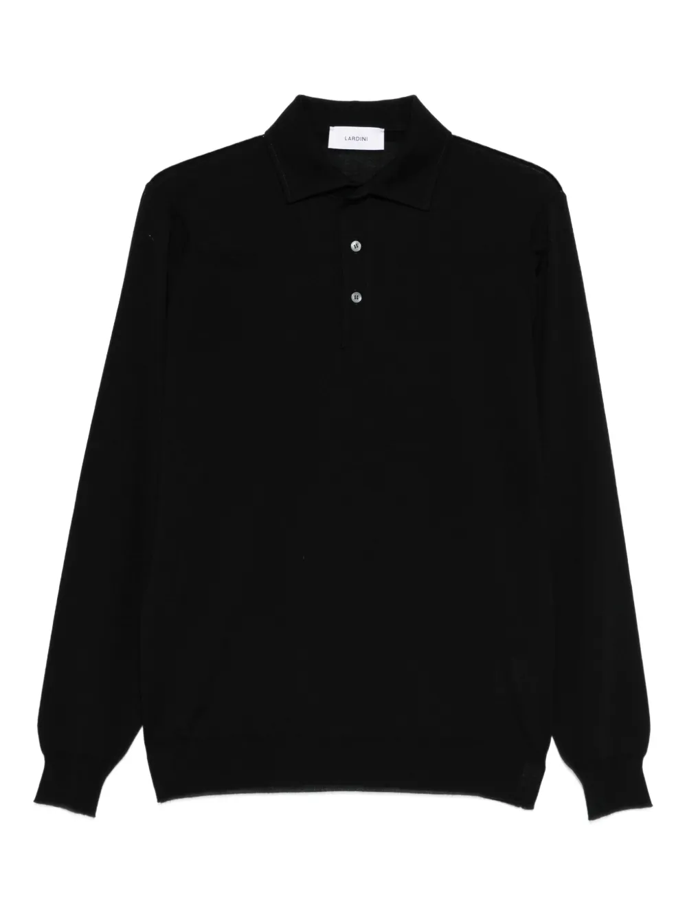 Lardini long-sleeve polo shirt | Black | Image 1