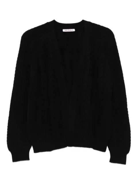 Liska cable-knit balloon-sleeve cardigan