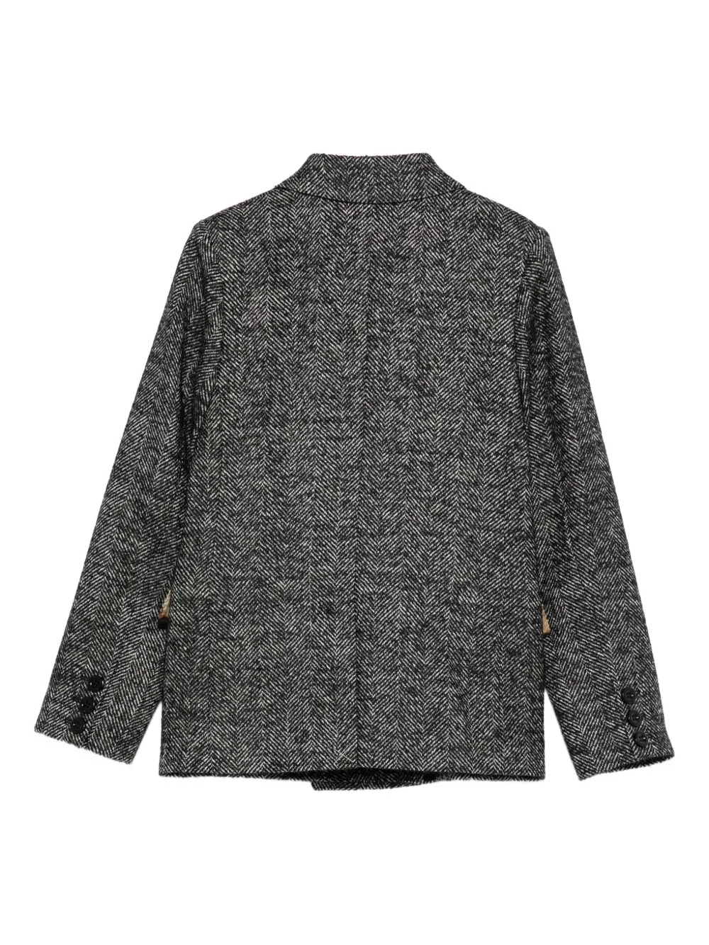 Dolce & Gabbana Herringbone Double-breasted Blazer In Black