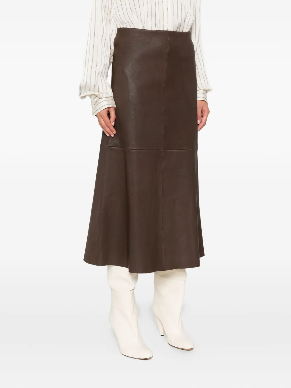 By Malene Birger Simoas Leather Skirt In Brown