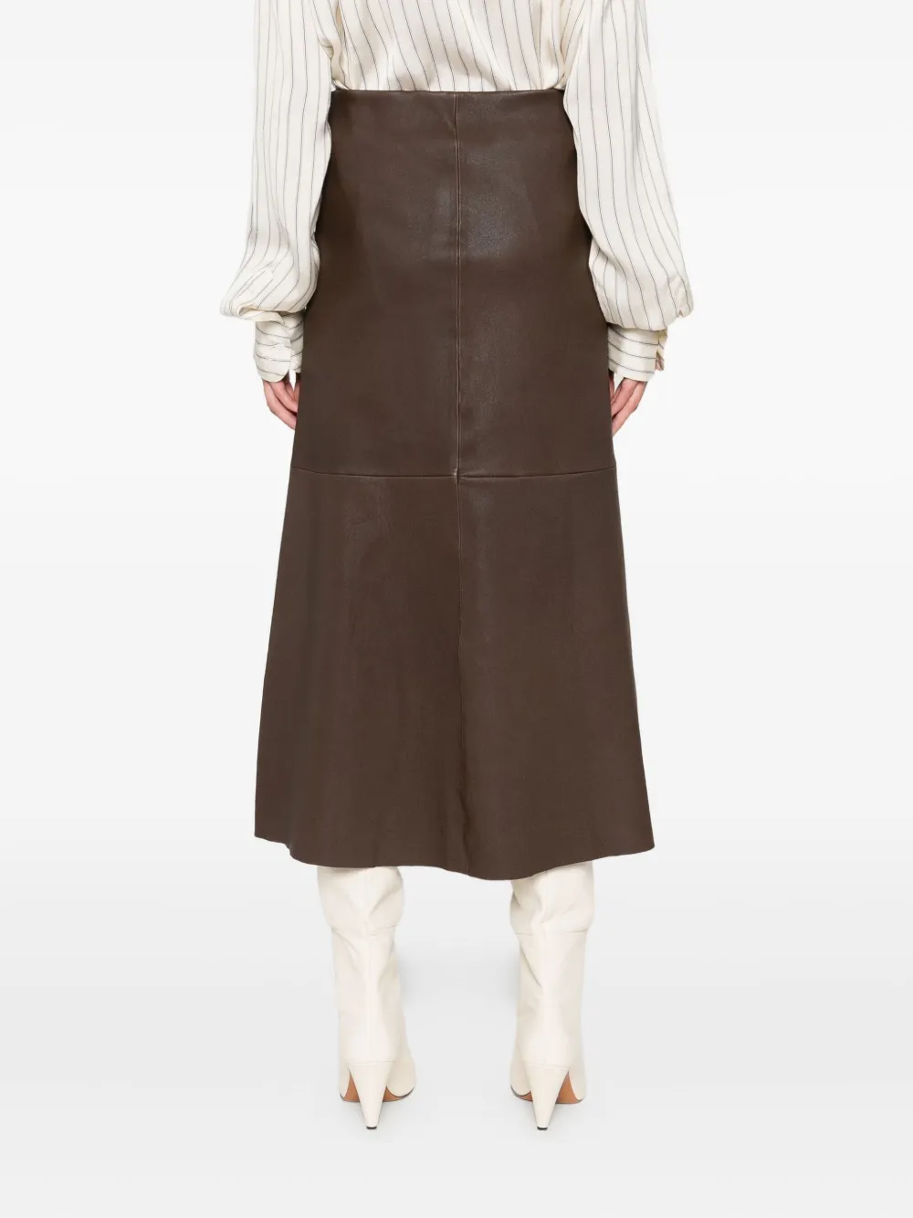 By Malene Birger Simoas Leather Skirt In Brown