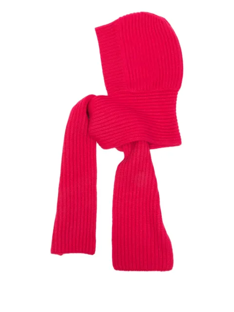 Liska ribbed hooded scarf