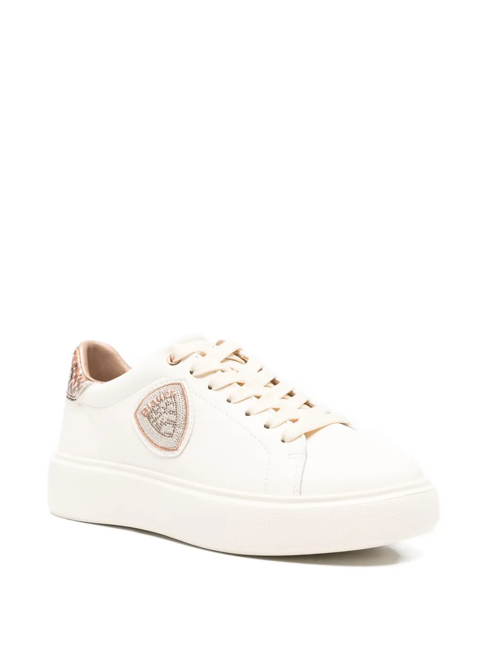 Blauer snakeskin-detail logo sneakers - Beige