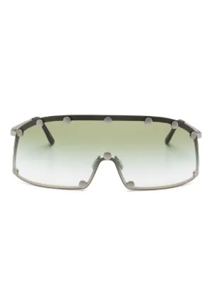 Rick Owens Shield オーバーサイズ サングラス | ブラウン | FARFETCH JP