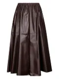 Desa 1972 elastic-waist leather skirt - Brown