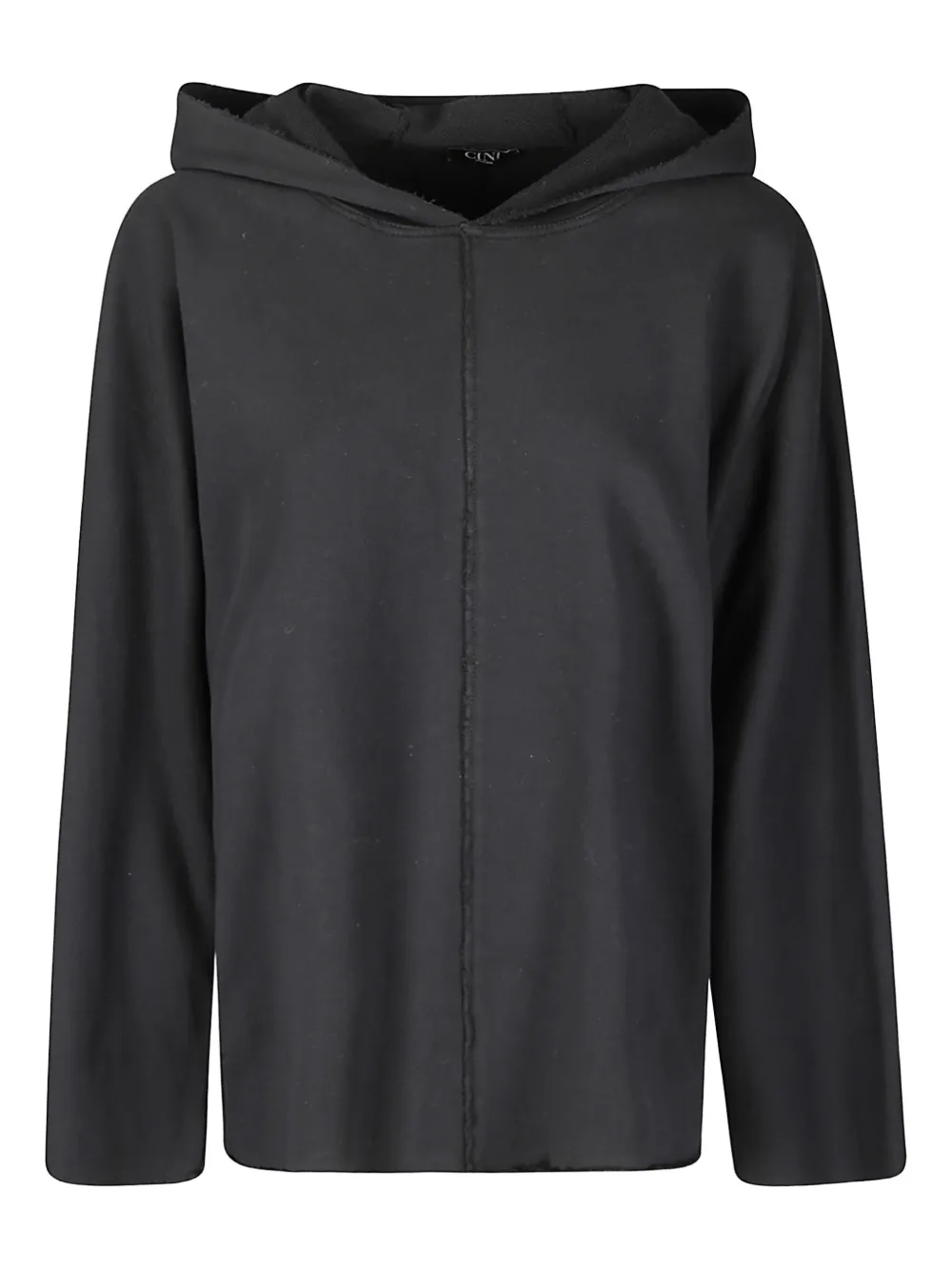 Cini raw-edge hoodie | Black | Image 1