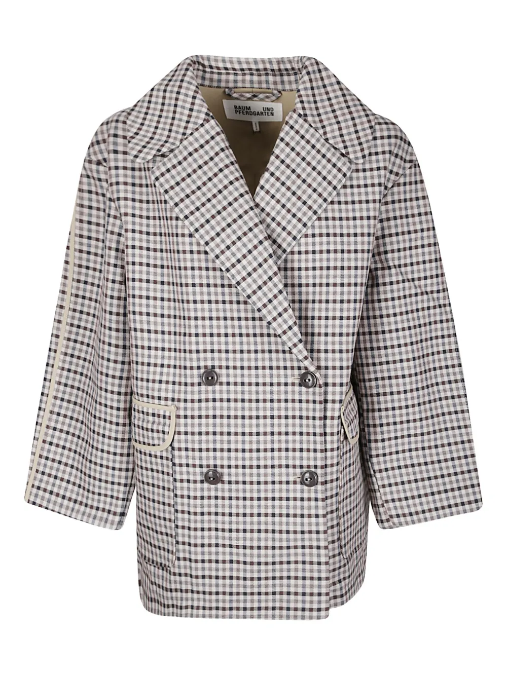 Baum Und Pferdgarten checked double-breasted coat | Neutrals | Image 1